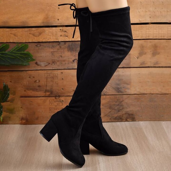 Charlotte Russe Over-The-Knee Black Boots - Picture 3 of 9